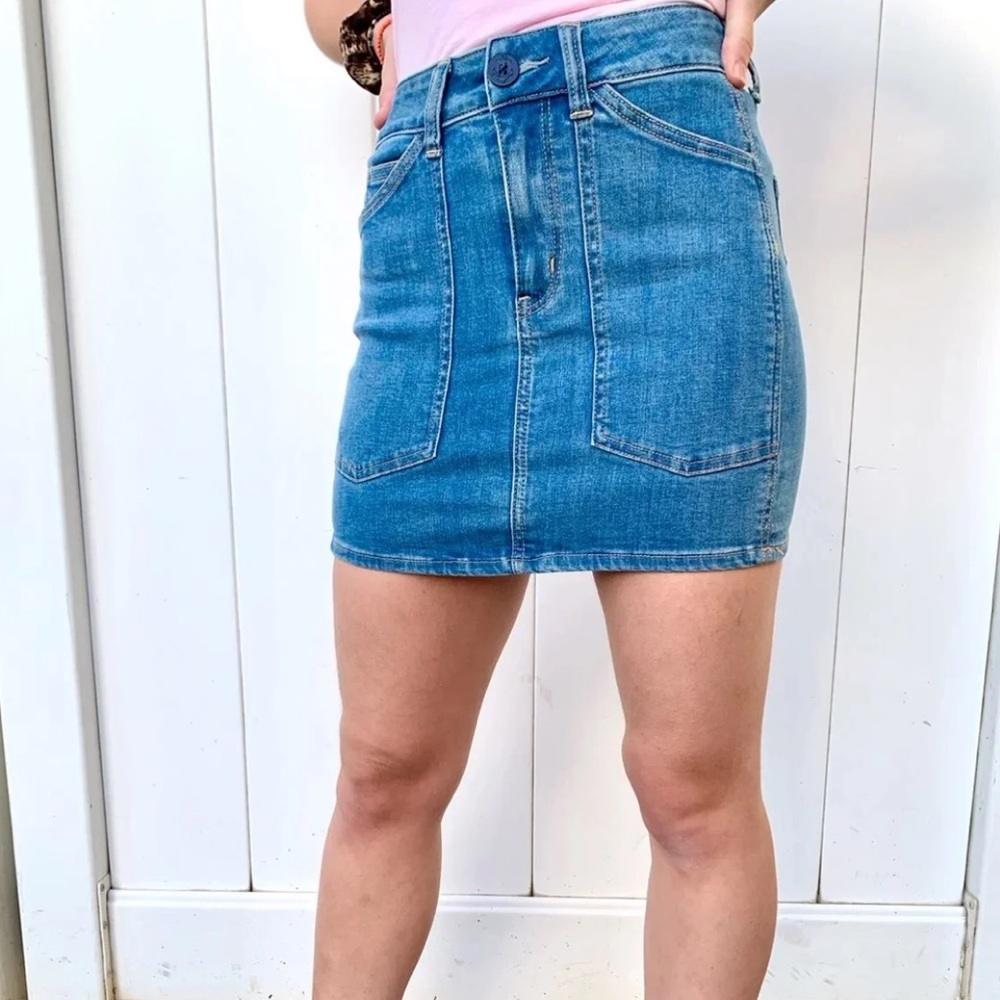 Stretchy Denim Pencil Skirt